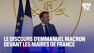 Lintégralité du discours dEmmanuel Macron devant les maires de France [upl. by Rotberg383]