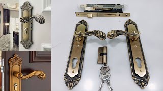 Main Door Lock Handle Set Unboxing Mortise Lock with 3 Keys Brass Lock Body amp Cylinder [upl. by Luehrmann68]