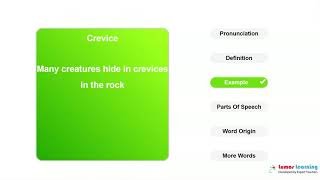 CREVICE  Definition pronunciation grammar meaning  Practice grade 9 vocabulary [upl. by Ninazan]