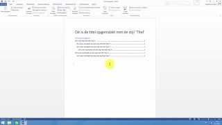 Word 2013 inhoudsopgave maken [upl. by Luamaj]