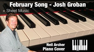 February Song  Josh Groban  Piano Cover  Sheet Music [upl. by Hogle]