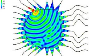 Current distribution over a printed Rotman lens animated over phase change [upl. by Rochkind]