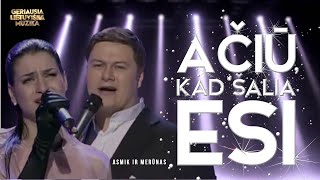 Merūnas ir Asmik Gregorian  Ačiū Kad Šalia Esi Official Lyric Video Lietuviškos Dainos [upl. by Berkly624]