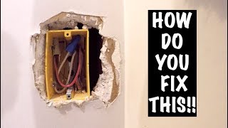 HOW TO REPAIR OVERCUT ELECTRICAL BOX DRYWALL [upl. by Islehc77]