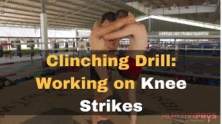 Muay Thai Clinching Drill  Basic Knees inside of the clinch [upl. by Zusman69]