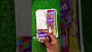 Dairy Milk Gems Chocolate Munch Perk Eclair Chocolate Frooti and Jelly Lunch box ideas 🥰 😋 [upl. by Aicarg]