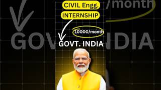 CIVIL ENGINEER Internship by GOVT Of India  Internship for Student from Govt of India  shorts [upl. by Einahpehs]