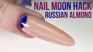 Create the Perfect Cuticle Moon in Acrylic using a Nail Tip  Nail Hack  Russian Almond [upl. by Rosa]