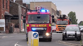 Prestons Aerial Ladder Platform And Second Pump Responding Lancashire Fire And Rescue Service [upl. by Karwan]