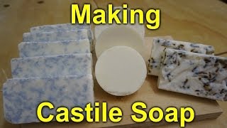 Making Castile Soap plain lavender irish spring [upl. by Adnohral]