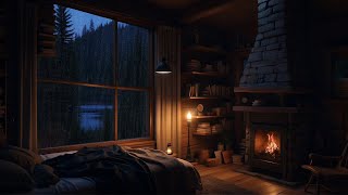 Cozy Ambiance with Rain and Fireplace Sounds for Focus Relaxation Study and Work 🌧️😴💤 Deep Sleep [upl. by Coh]