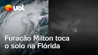 Furacão Milton toca o solo na Flórida com ventos superiores a 190 kmh veja vídeo [upl. by Eadith]