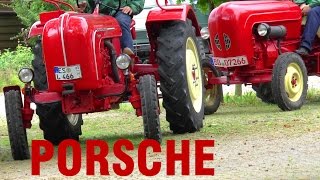 HOT RED PORSCHE DIESEL Schlepper  klassische Traktoren  Classic Tractors amp original Sound [upl. by Elleinnod299]