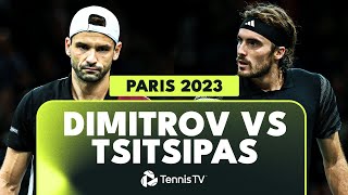 Grigor Dimitrov vs Stefanos Tsitsipas EPIC Match Highlights  Paris 2023 [upl. by Ahseyt]