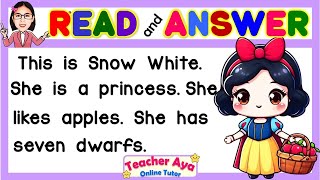 SHORT STORY WITH QUESTIONS  ENGLISH READING COMPREHENSION FOR GRADE 1 2 3  Teacher Aya [upl. by Tyson]