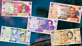 Sierra Leone new 1 2 5 10 and 20 leone banknotes 2022 [upl. by Tammany355]