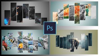 How to design Multi Panel Canvas Wall Art using Photoshop Photoshop tutorial සින්හල [upl. by Presber]