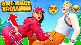 GIRL VOICE TROLLING THIRSTY KIDS 😂 FORTNITE [upl. by Kathye455]