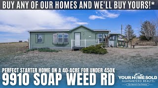 9910 Soap Weed Rd Calhan CO 80808  Perfect Starter Home on a 40acre for Under 450K [upl. by Skricki436]