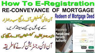 How to Re Conveyance of Mortgage Property l Redeem of Mortgage Deed l Cancelation Deed l Online Deed [upl. by Phylis944]