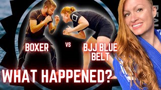 BJJ Female 💙 vs Boxer 🥊 WRESTLING for BETTER BJJ [upl. by Aihsit]