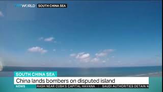 China lands bombers on disputed island [upl. by Latrena]