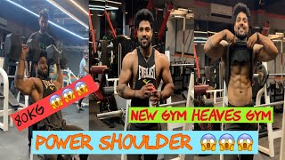 New Gym Shoulder workout 80kg Heaves Gym [upl. by Yrallam]