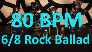 80 BPM  Rock Ballad  68 Drum Track  Metronome  Drum Beat [upl. by Perl]