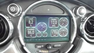 OBD2 torque displayed on OEM navigation screen Mini Cooper S R53 [upl. by Niletak]