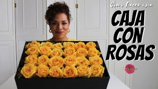 🟡Cómo hacer una CAJA CON ROSAS AMARILLAS Tutorial paso a paso 🟡 [upl. by Ilarrold]