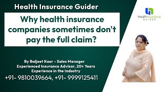 why health insurance companies sometimes dont pay the full claim  Explained in Hindi [upl. by Nagorb]