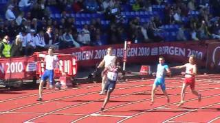 100m M Team EM Bergen  100m heat  Dwain Chambers 999 sec European Team Championships 2010 Bergen [upl. by Ahseral975]