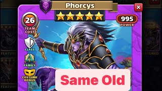 Empires amp Puzzles Hero Analysis  😈Phorcys Costume… Same Old with bit Boosted Stats❗️ [upl. by Ainslie]