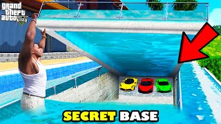 Franklin Found Luxury Secret Base Under His Swimming Pool In GTA 5  SHINCHAN and CHOP [upl. by Hickie]