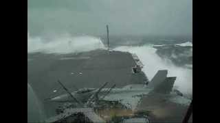 USS Kitty Hawk CV63 slammed by giant wave during typhoon [upl. by Nois909]