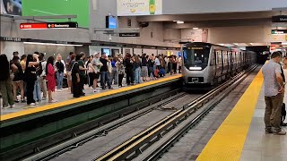 Métro de Montréalstations BerriUqamligne orange et verte  4K [upl. by Aliam44]