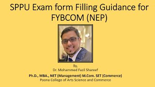 SPPU Exam form Filling Guidance for FYBCOM NEP [upl. by Miguelita]