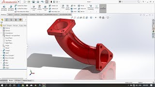 Solidworks tutorial Exhaust manifoldhow to make a manifold in solidworks [upl. by Aruol]