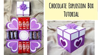 Birthday Explosion BoxHow to make Explosion BoxChocolate Explosion BoxExplosion Box tutorialGift [upl. by Ezara595]