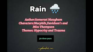 Summary quotRainquot By Somerset Maugham [upl. by Nossila]