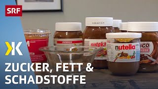 Nutella amp Co im Test Vor allem Zucker und Fett im Brotaufstrich  2018  Kassensturz  SRF [upl. by Larner643]