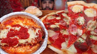 ASMR NO TALKING PIZZA amp LASAGNA MUKBANG [upl. by Anasxor265]