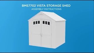 Assembly Video of Suncast Vista 7 ft x 7 ft Resin Storage Shed Model BMS7702 [upl. by Andria]