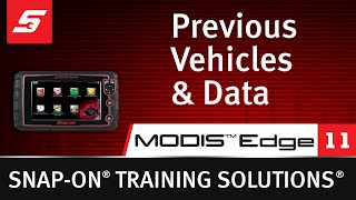 Previous Vehicles amp Saved Data MODIS Edge™ Pt 1113  Snapon Training Solutions® [upl. by Candy]