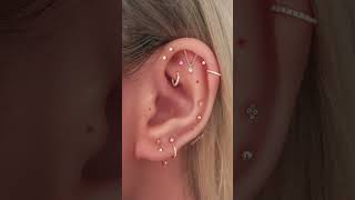 Pretty Multiple Cartilage Ear Piercing Ideas with Heart Earrings [upl. by Poyssick]