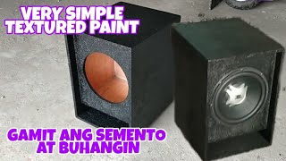 SPEAKER BOX TEXTURED PAINT GAMIT ANG BUHANGIN AT SEMENTO  JBL GT512 SUBWOOFER ENCLOSURE [upl. by Aihcila]