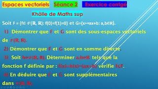 Exercice corrigé sur les sous espaces vectoriels [upl. by Olnek688]