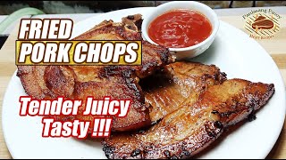 HOW TO COOK TASTY AND JUICY FRIED PORK CHOPS 🐷 [upl. by Acinom]