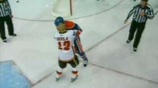 Jarome Iginla vs Ladislav Smid Dec 28 2009 [upl. by Cinnamon]