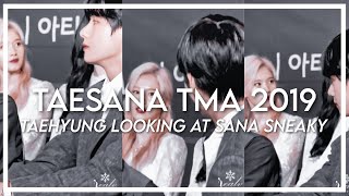 Taesana moment TMA 2019  190424  Sneaky taehyung trying to look at sana [upl. by Cozmo131]